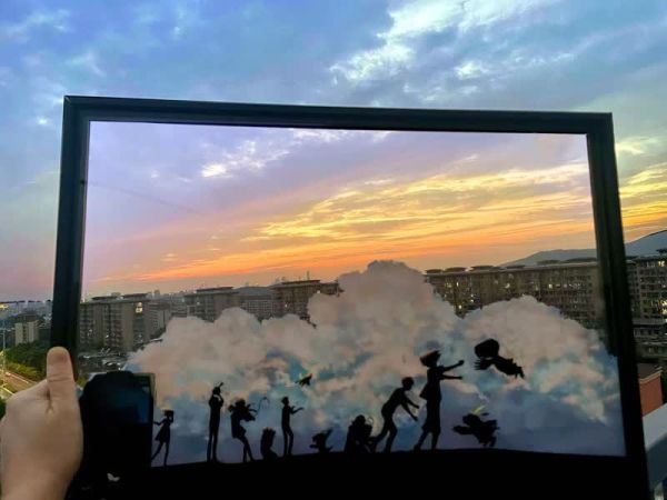 【海外代購】千鳥社 數碼寶貝剪影透明畫八神太一亞古獸裝飾畫 