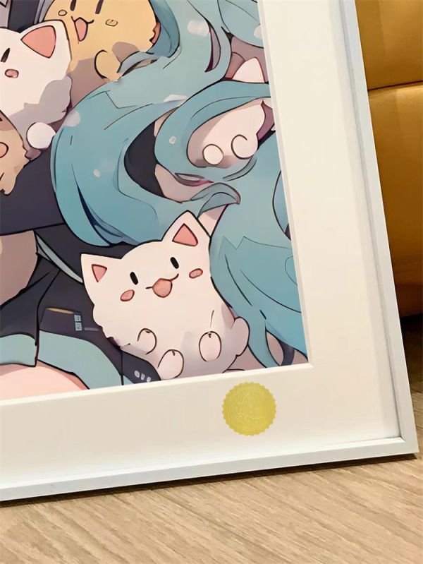 【海外代購】星空 貓耳初音 初音未來Miku蔥 裝飾畫 