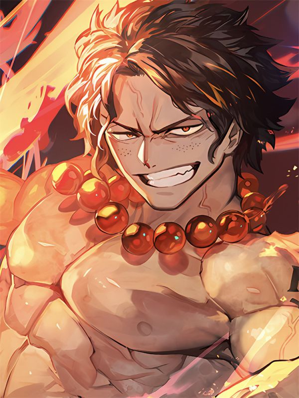 【海外代購】星空 艾斯 火拳燒燒果實 裝飾畫 