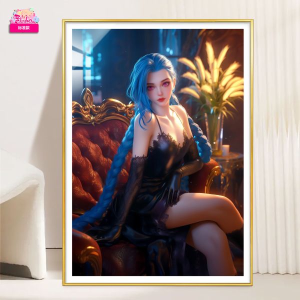 【海外代購】阿喵畫社 英雄聯盟 晚宴 金克斯 8k超清裝飾畫 