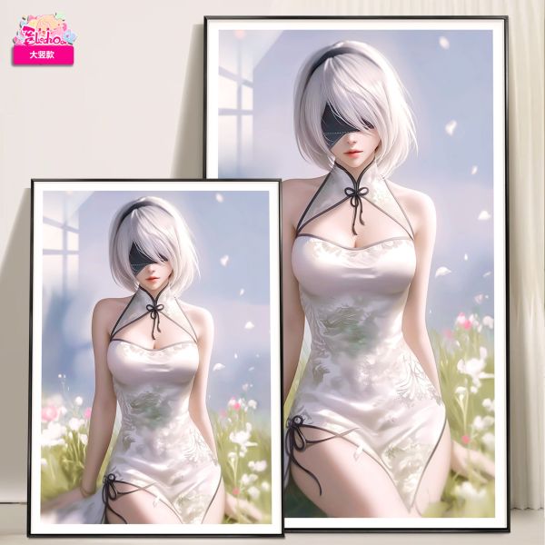 【海外代購】阿喵畫社 尼爾機械紀元 旗袍 2b 超大超清裝飾畫 