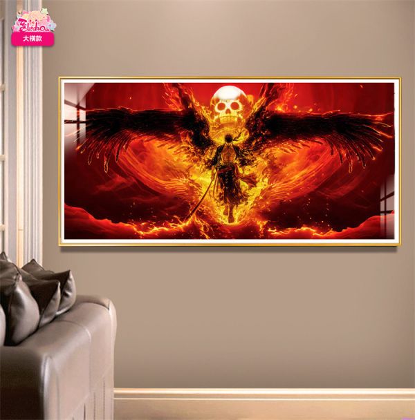 【海外代購】阿喵畫社 浴火 不死意志 索隆 8k超大橫款高清裝飾畫 滑鼠墊 