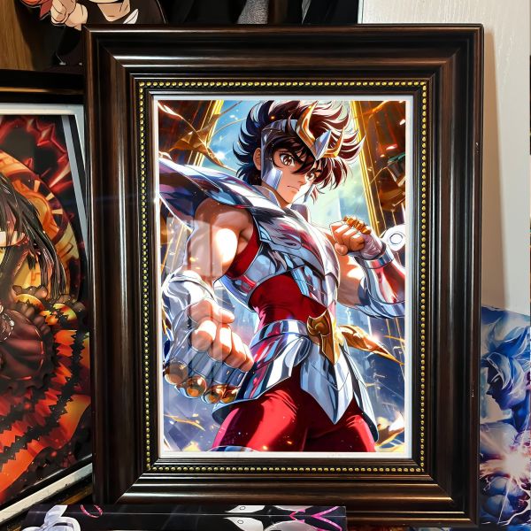 【海外代購】阿喵畫社 星矢 復古框紀念小型桌面擺台 