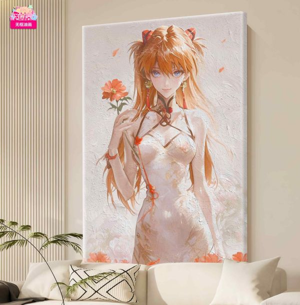 【海外代購】阿喵畫社 明日香 超大無框手繪油畫 