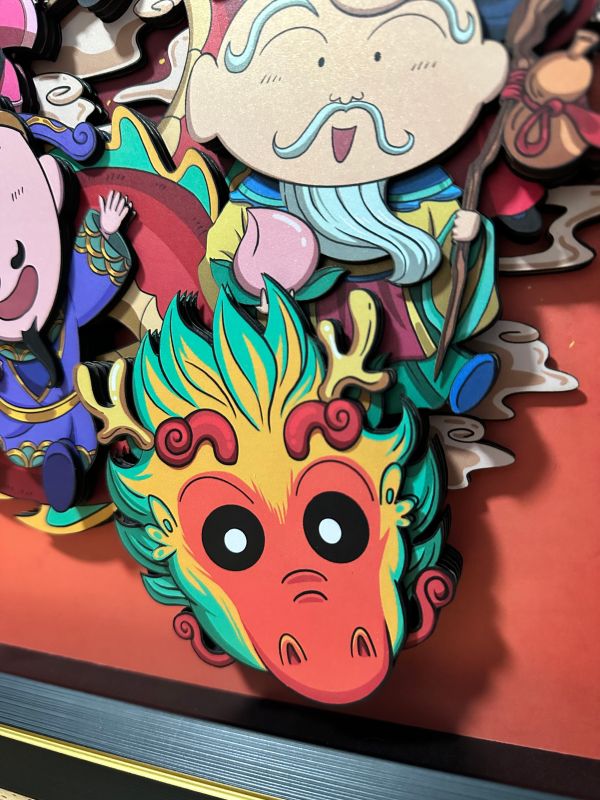 【海外代購】凹凸Panda蠟筆小新五福臨門龍年新年3D紙藝立體畫 