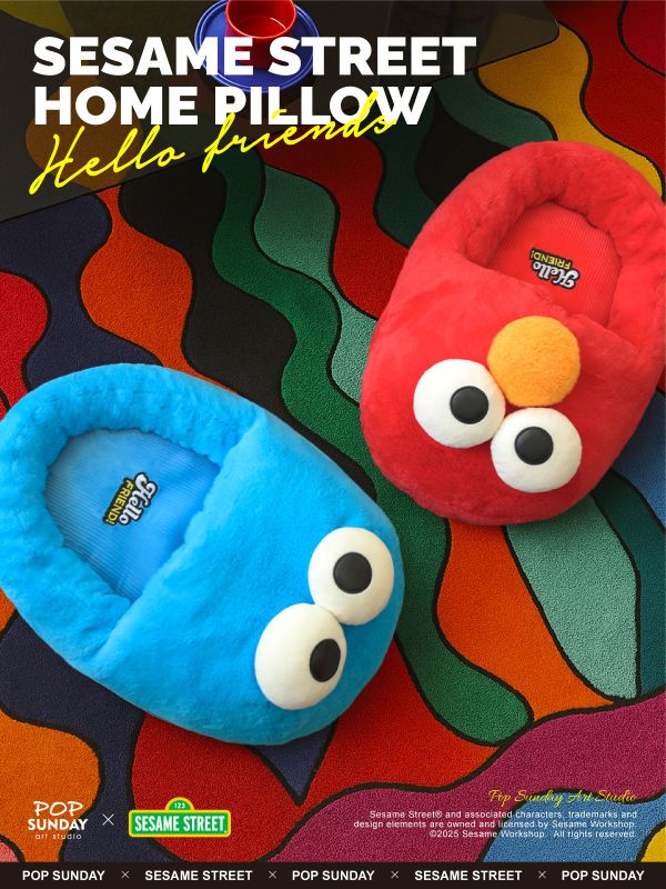 【海外代購】POPSUNDAY 流行週日 芝麻街 芝麻街居家抱枕 