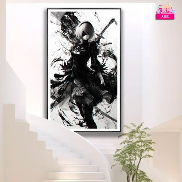 【海外代購】阿喵畫社 墨染 2b 尼爾機械紀元12k超清裝飾畫 