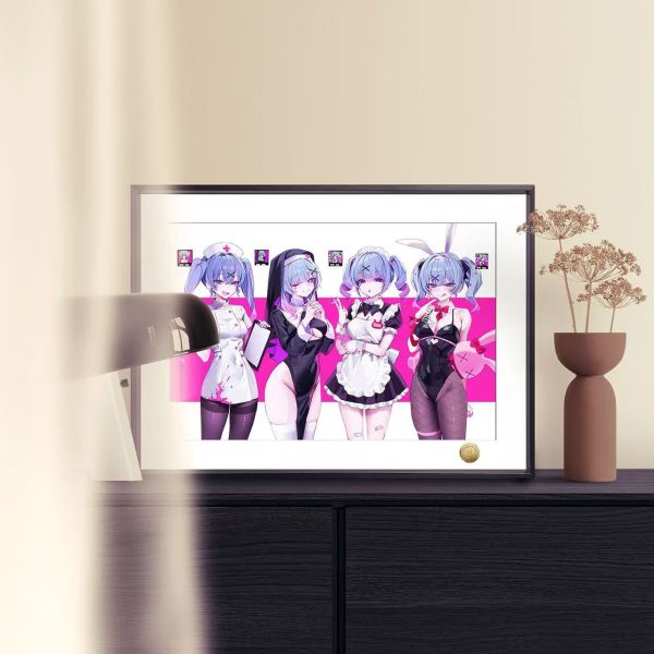 【海外代購】皇呱 《初音未來4連拍》兔子洞護士修女兔女郎女傭裝飾畫 