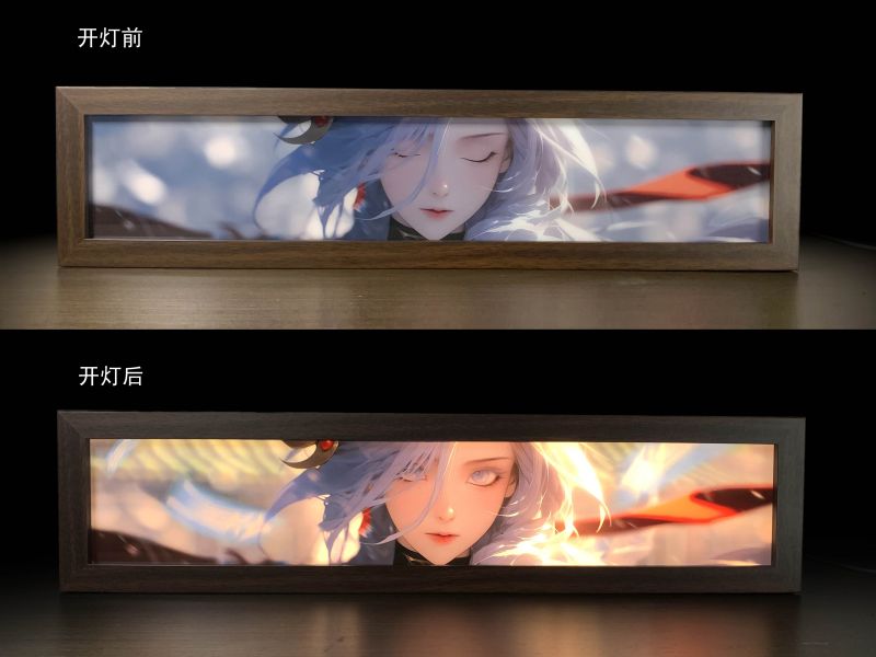 【海外代購】萌萌匠 原神週邊申鶴導燈光裝飾畫二次元週邊掛畫 