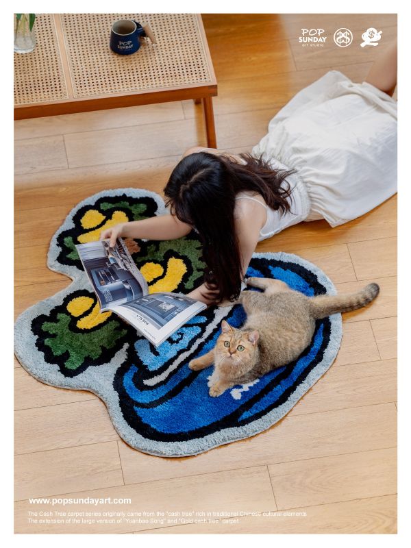 【海外代購】POP SUNDAY 流行週日搖錢樹系列地毯大號 元寶松/黃金搖錢樹 