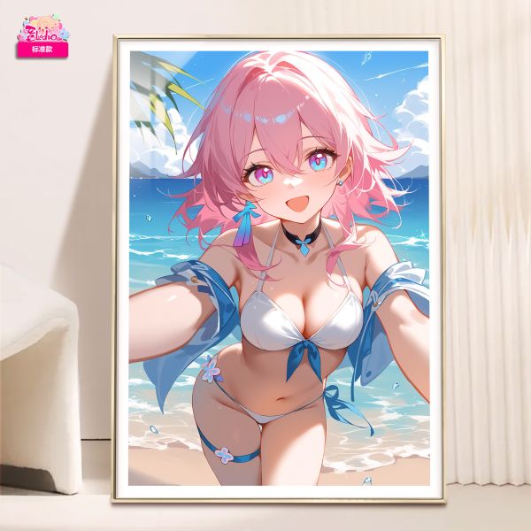 【海外代購】阿喵畫社 海風吹吹 三月七 8k超大超清裝飾畫 