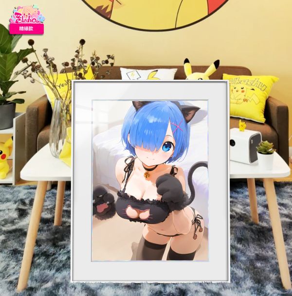 【海外代購】阿喵畫社 貓娘 蕾姆 展館級8k超清精裱畫 