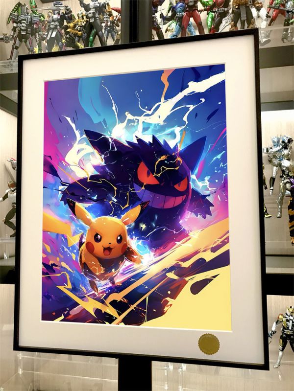 【預定】星空 寶可夢出擊 耿鬼皮卡丘 裝飾畫 