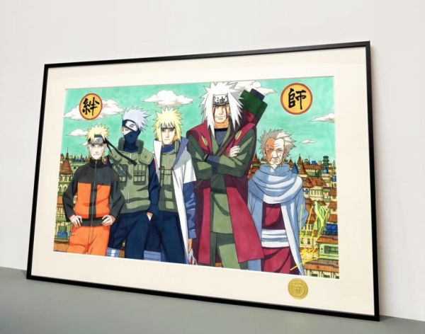 【海外代購】H2 《師徒》火影忍者鳴人自來也卡卡西波風水門裝飾畫 