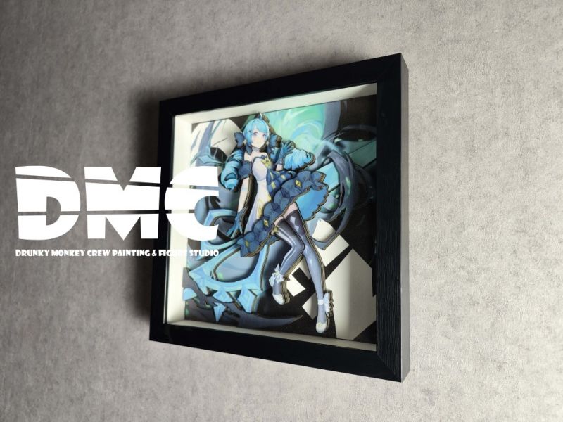 【海外代購】【34*34CM】Drunky Monkey Crew 醉猴組 LOL Gwen 格溫 立體裝飾畫 