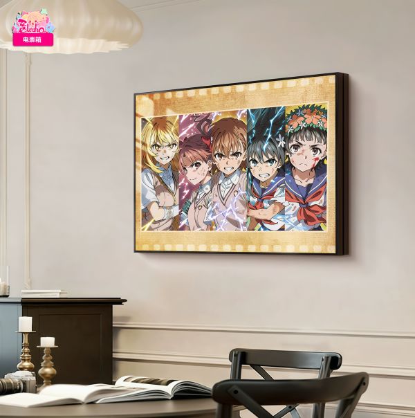 【海外代購】阿喵畫社 超電磁砲學院電錶箱 8k功能電錶箱裝飾畫 