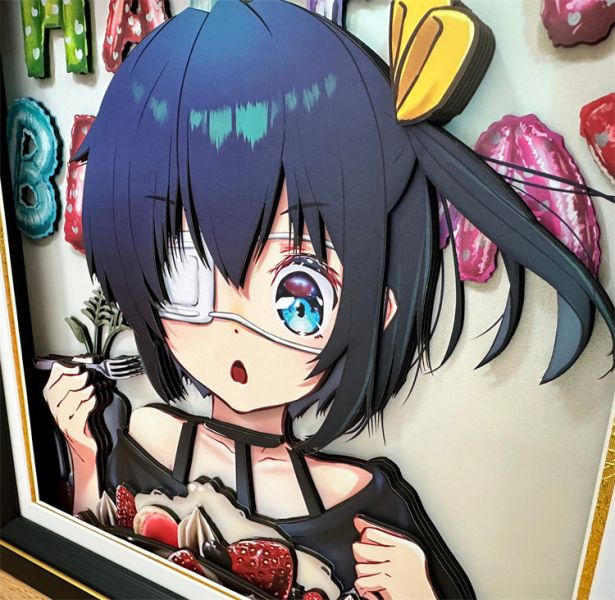 【海外代購】 凹凸Panda 小鳥遊六花 生日禮物紙藝立體裝飾畫 