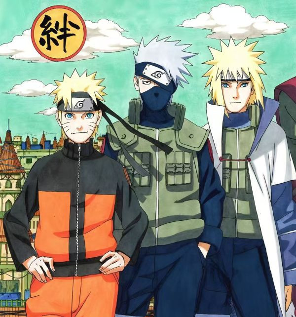 【海外代購】H2 《師徒》火影忍者鳴人自來也卡卡西波風水門裝飾畫 