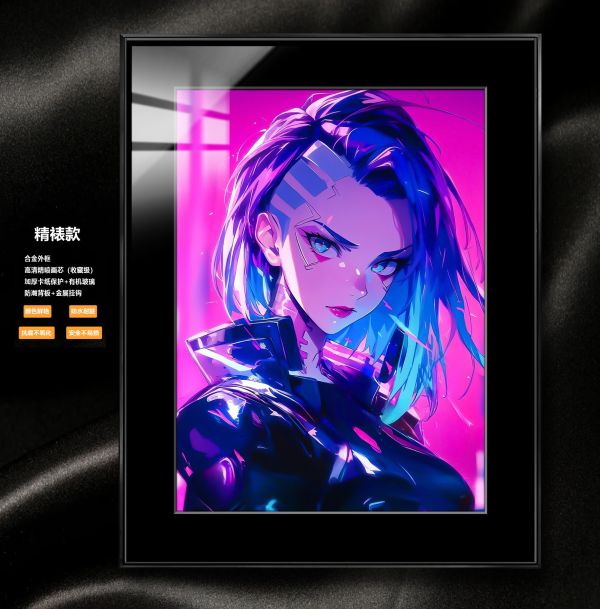 【海外代購】阿喵畫社 賽博龐克 露西 展館級8k超清精裱畫 