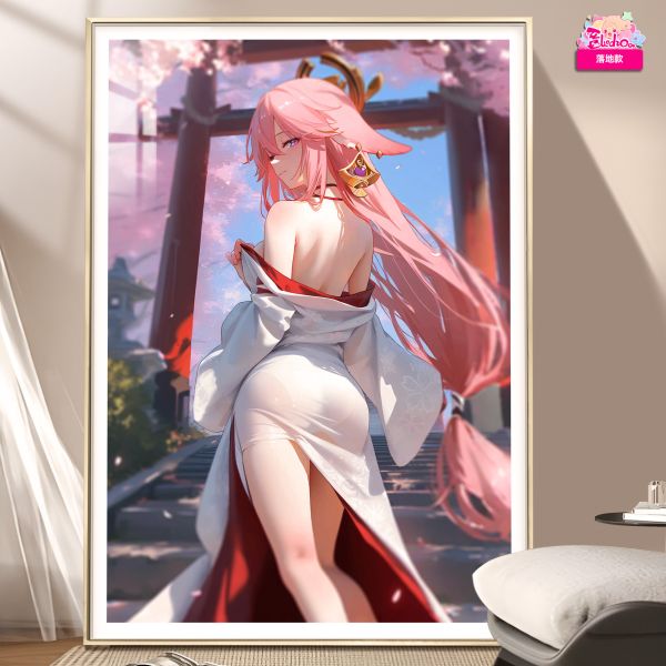 【海外代購】阿喵畫社 櫻花季 八重神子 8k超大超清裝飾畫 