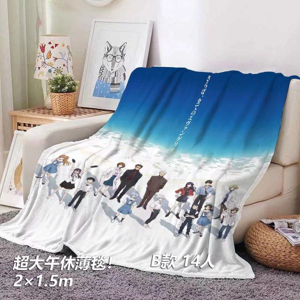 【海外代購】千鳥社 EVA劇場版海報 明日香綾波麗碇真嗣午睡毯地毯裝飾畫 