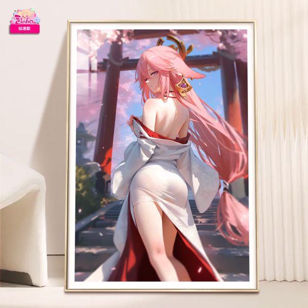 【海外代購】阿喵畫社 櫻花季 八重神子 8k超大超清裝飾畫 