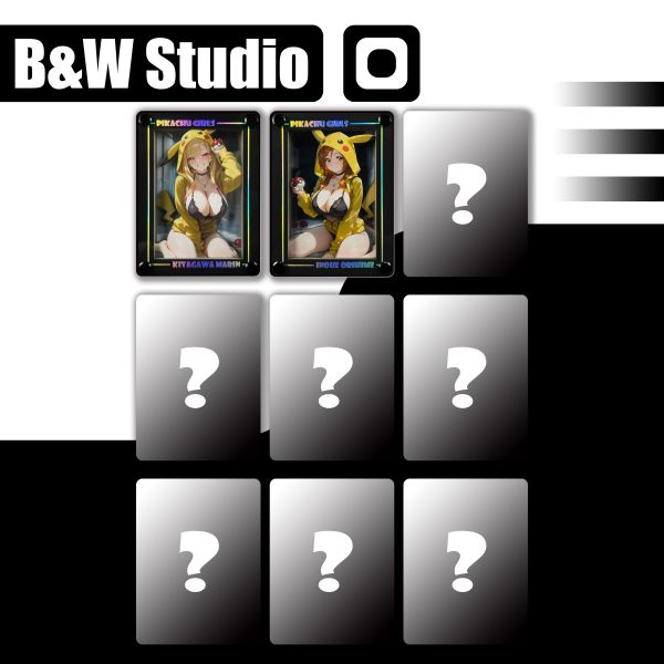 【海外代購】黑白畫映 B&W 皮卡丘女孩系列桌面裝飾卡磚 第一彈 喜多川海夢 第二彈 井上織姬 