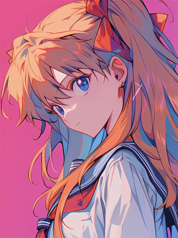 【海外代購】星空 制服明日香 eva 裝飾畫 