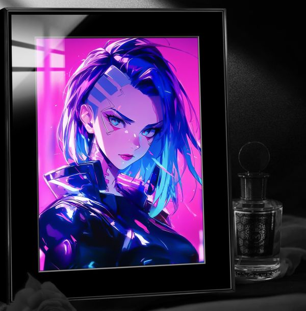 【海外代購】阿喵畫社 賽博龐克 露西 展館級8k超清精裱畫 