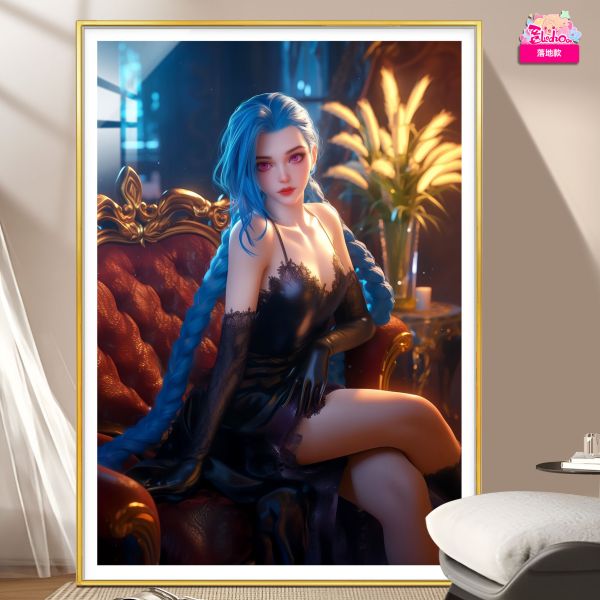 【海外代購】阿喵畫社 英雄聯盟 晚宴 金克斯 8k超清裝飾畫 