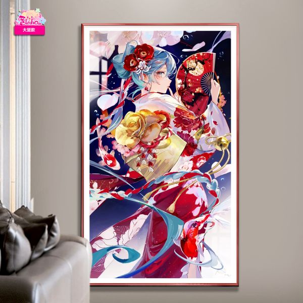 【海外代購】阿喵畫社 錦鯉賜福 初音未來 8k超清裝飾畫 午睡毛毯 