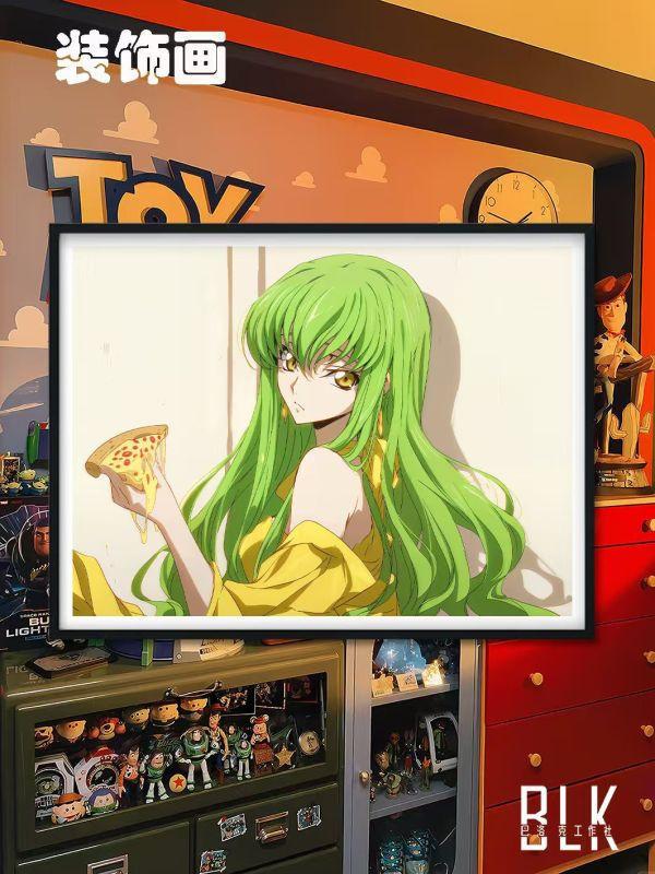 【海外代購】巴洛克 cc反叛的魯路修魔女披薩女裝飾畫/冰箱貼 