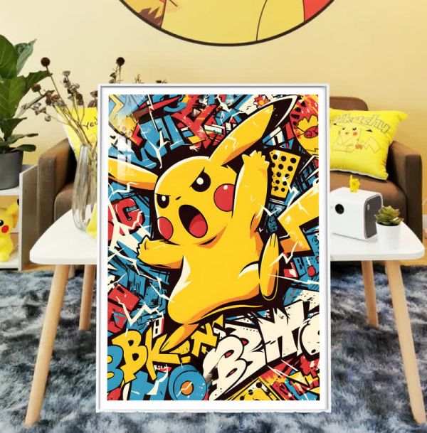 【海外代購】阿喵畫社 寶可夢 塗鴉 皮卡丘 8k超清裝飾畫 