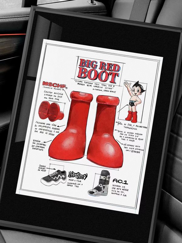 【海外代購】千鳥社 阿童木大紅靴Astroboy鞋子復古潮流裝飾畫 