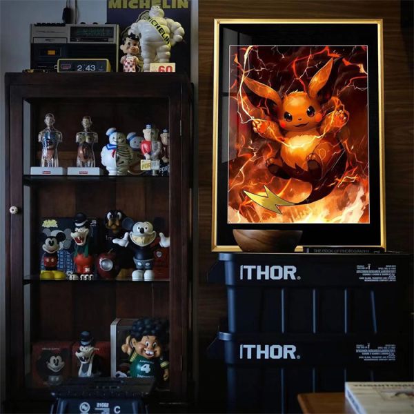 【海外代購】千鳥社 皮卡丘進化 雷丘 皮丘 裝飾畫 01 