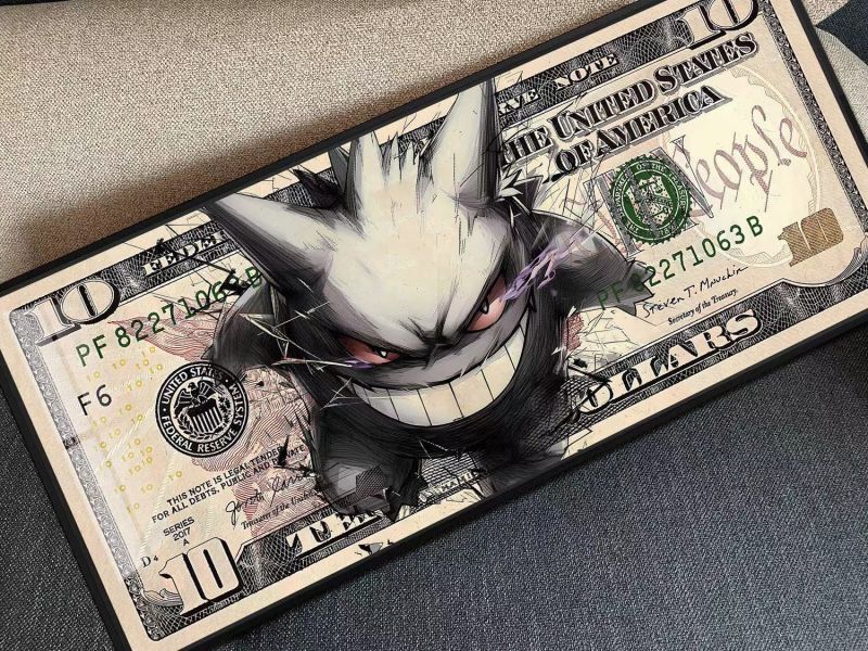 【海外代購】千鳥社《耿鬼美元》精靈寶可夢耿鬼美元地毯招財潮流畫 