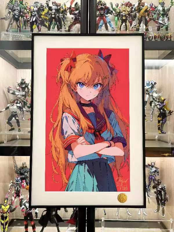 【海外代購】星空《生氣明日香》EVA新世紀福音戰士初號機2號機裝飾畫 