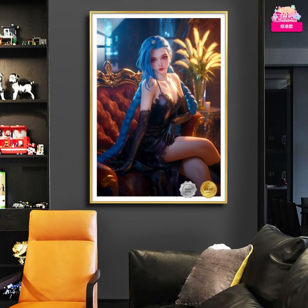【海外代購】阿喵畫社 英雄聯盟 晚宴 金克斯 8k超清裝飾畫 