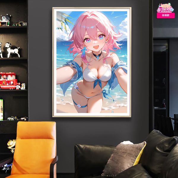 【海外代購】阿喵畫社 海風吹吹 三月七 8k超大超清裝飾畫 