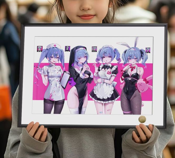 【海外代購】皇呱 《初音未來4連拍》兔子洞護士修女兔女郎女傭裝飾畫 
