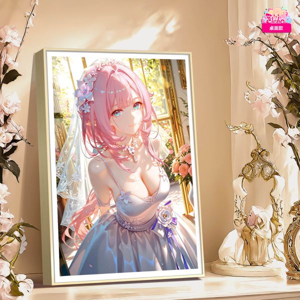 【海外代購】阿喵畫社 婚紗 花海愛莉希雅 8k氛圍感高清裝飾畫 午睡毛毯 床頭地墊 