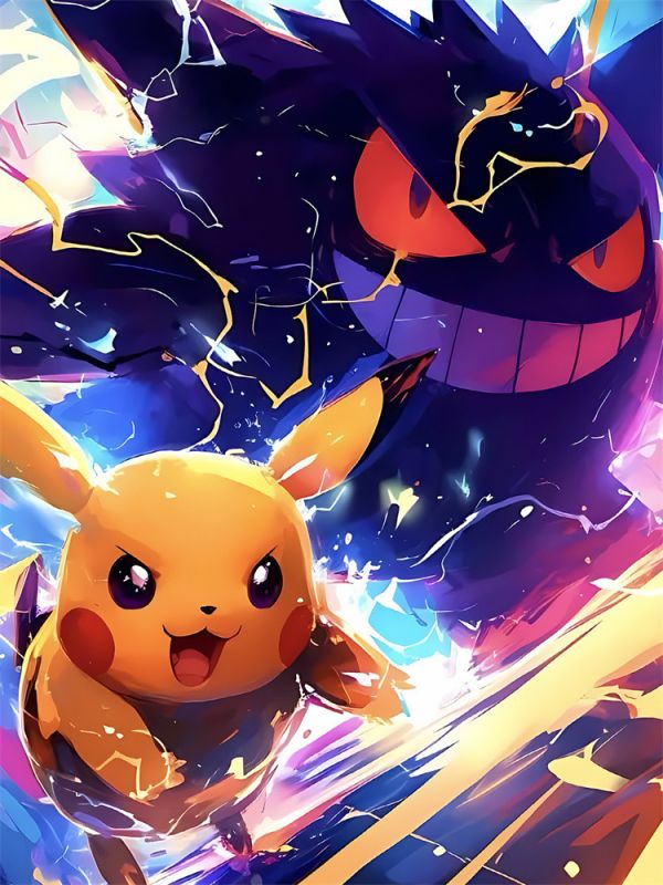 【預定】星空 寶可夢出擊 耿鬼皮卡丘 裝飾畫 