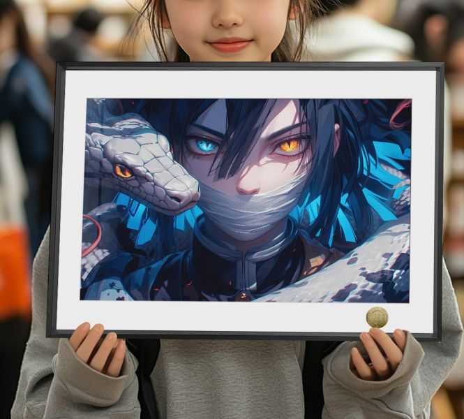 【海外代購】皇呱 《蛇柱伊黑小芭內》 鬼滅之刃鬼殺隊蛇柱異色眼瞳伊黑小芭內週邊裝飾畫 