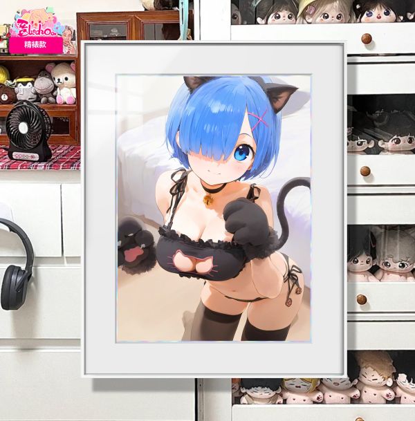 【海外代購】阿喵畫社 貓娘 蕾姆 展館級8k超清精裱畫 