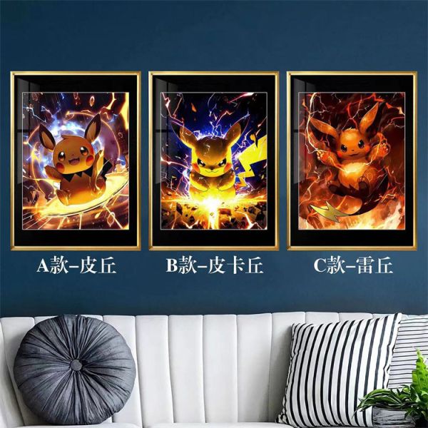 【海外代購】千鳥社 皮卡丘進化 雷丘 皮丘 裝飾畫 01 