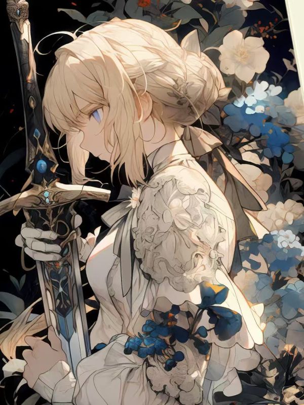 【海外代購】星空 花牆saber Fate 亞瑟王阿爾托莉亞 裝飾畫 