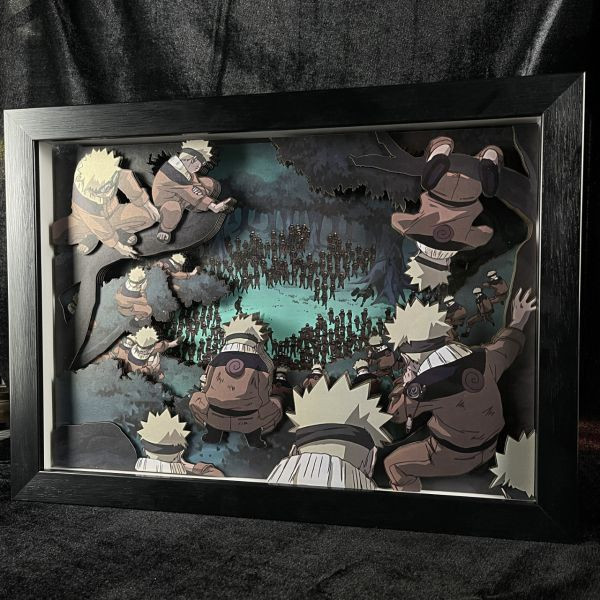 【海外代購】黑白畫映 B&W  鳴人影分身術 立體裝飾畫 