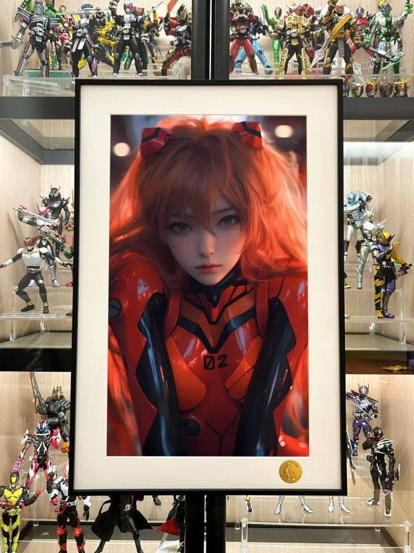 【海外代購】星空《寫實版明日香》新世紀福音戰士EVA二號機裝飾畫 