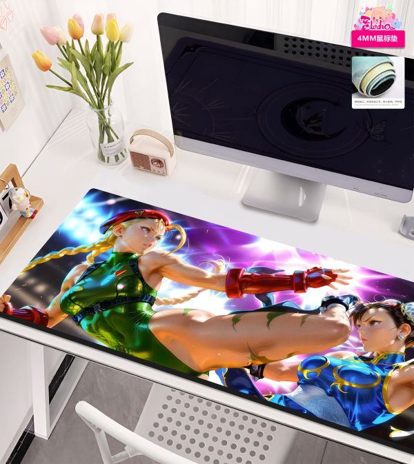 【海外代購】阿喵畫社 嘉米VS春麗 8k超大超清裝飾畫 滑鼠墊 床頭地墊 