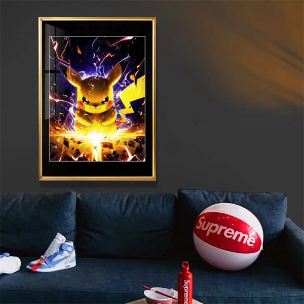 【海外代購】千鳥社 皮卡丘進化 雷丘 皮丘 裝飾畫 01 